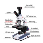 black background HD Digital biological Lab Microscope led light +9-inch LCD + 5MP electronic eyepiece + USB Data line+Metal box - Image 4