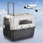 Cats & Rabbit Animal Carrier Travel Cage Box Length 33in/Width 21.6in/Height 25.2in with Handle & Metal Door for Puppies Kittens - Image 5