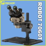 MECHANIC ROBOT 7060T 7X-60X Zoom Microscope WF10X25 Wide Angle Eyepiece CCD 0.45X Adapter Dust-proof Lens Adjustable Metal Base
