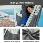 Hammock Chair Swing MAX 500 lbs Outdoor Hanging Chair with Footrest Indoor Swing Chair with Portable Steel Spreader Bar and Hard - Image 3
