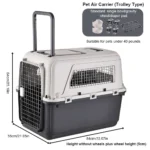 Pet Carrier with Wheels for Dogs Up To 44lbs & Cat Airline Approved Dog Carrier Rolling Pet Carrier Pet Stroller, 33 Inches - Image 3