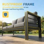 Aluminum Patio Furniture Set for All Weather, Oversized Metal Outdoor Furniture Set with 27.5 Deep Seating and 3.2 Wide Armrest - Image 4