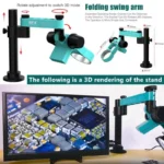 RF4 RF-FO19 Stereo Microscope Articulating Arm Rotatable Universal Both Arms Stand Telescopic 360° Lifting Maintenance Detection - Image 2