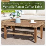 Boho Rattan Patio Sectional Set with Thick Cushions & Coffee Table – Balcony, Backyard & Poolside Outdoor Furniture,Customized - Image 5