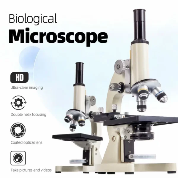 Monocular Microscope 40X‑2500X HD Inspection Laboratory Optical Microscope Tool Set For Schools & Home & Scientific Research