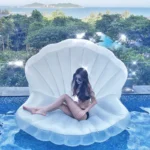 Giant Inflatable Toys Seashell with Pearl Ball Swimming Pool Float Inflatable Toys Chair Bed Outdoor Summer Beach Party Mattress - Image 2