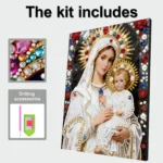 Lady DIY Special Shape Drill Art Craft Pearl Diamond Painting with Frame 11.81x15.75in Diamond Art Pearl Painting Kit Home Decor - Image 6