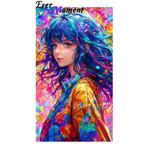 Japanese Anime Girl Diamond Kits for Adults Ever Moment Square Round Gemstone Art Painting ASF3055