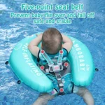 Float Self-Inflating Baby Pool Float with Canopy Compressible Pool Swim Float Infant Soft Solid Swimming Trainer with - Image 4