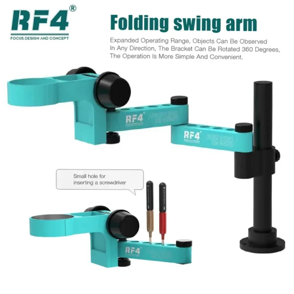 RF4 Stereo Microscope Articulating Arm Rotatable Universal Both Arms Stand Telescopic 360 Lifting Maintenance Detection