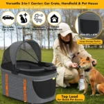 4-in-1 Pet Stroller with Detachable Carrier, Foldable & Lightweight for Small/Medium Dogs and Cats, All-Terrain Wheels - Image 4