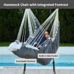 Hammock Chair Swing MAX 500 lbs Outdoor Hanging Chair with Footrest Indoor Swing Chair with Portable Steel Spreader Bar and Hard - Image 2