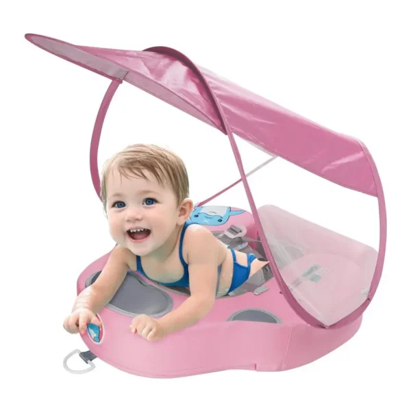 Swim Float with UV Protection Sunshade Infant Pool Float Add Tail for 324 Months