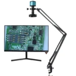 48MP 4K 1080P HDMI USB Industrial Digital Microscope Camera with C-Mount Lens 130X Zoom Cantilever Stand for Repair Soldering