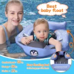 Non-inflatable Baby Floats with Tailboard for 3-24 Months Adjustable Pool Floats for Children Soft Infant Float Pool with Canopy - Image 2