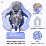 Non-inflatable Baby Floats with Tailboard for 3-24 Months Adjustable Pool Floats for Children Soft Infant Float Pool with Canopy - Image 4