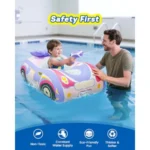 2 Pack Automatic Water Gun with Toddler Pool Float Inflatable Car Baby Pool Swimming Float Pool Toys for Girls Boys Blue Purple - Image 6