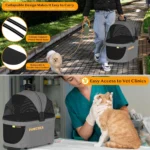 4-in-1 Pet Stroller with Detachable Carrier, Foldable & Lightweight for Small/Medium Dogs and Cats, All-Terrain Wheels - Image 5