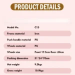 New Portable Baby Stroller 2-in-1 Baby Stroller, Lightweight and Foldable Outdoor Shock-absorbing Baby Stroller - Image 5