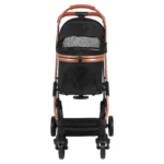 Folding Stroller All Terrain 4 Wheels Puppy Cage Jogger Stroller with Detachable Carrier with Sun Shades for Large & Medium Dogs - Image 5