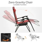 Zero Gravity Chairs Portable Folding Reclining Lounge Chairs with Adjustable Pillow and Cup Holder Trays for Outdoor Patio Beac - Image 4