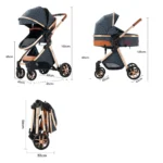 Baby Stroller Baby Newborn Items Baby Accessories Light Stroller Baby Pram Multiple Stroller 2-In-1 Stroller Foldable Baby Strol - Image 6