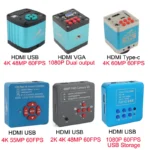 55MP 48MP 4K 1080P HDMI USB Video Microscope Camera 1-130X Infinitely Far C Mount Lens LED Light for Digital Image Acquisition - Image 2