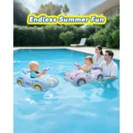 2 Pack Automatic Water Gun with Toddler Pool Float Inflatable Car Baby Pool Swimming Float Pool Toys for Girls Boys Blue Purple - Image 2