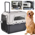 Cats & Rabbit Animal Carrier Travel Cage Box Length 33in/Width 21.6in/Height 25.2in with Handle & Metal Door for Puppies Kittens - Image 2