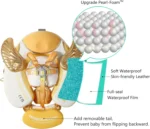 HECCEI Swim Float with Canopy UPF 50+ Sun Protection Pearl Foam Mambobaby Non-Inflatable Solid Baby Pool Float with Tail - Image 2