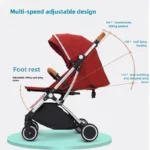 2025 New Baby Stroller, Can Sit or Lie Down, Ultra-light Trolley-type Folding Four-wheel Shock-absorbing Children's Stroller - Image 3