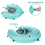 Float Self-Inflating Baby Pool Float with Canopy Compressible Pool Swim Float Infant Soft Solid Swimming Trainer with - Image 3