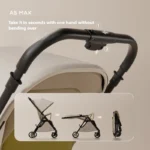 Pocket Stroller Newborn Lightweight Two-way Sitting and Lying Four-wheel Stroller Baby Stroller. Can Be Taken on The Plane - Image 4