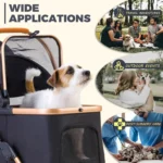 Lightweight Pet Stroller for Small Dogs and Cats with Shock Absorption, Detachable Carrier for Car Seat and Hand Carry, Black - Image 6