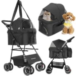 3 in 1 Pet Stroller for Medium Dogs Cats - Portable Foldable Dog Stroller with Removable Carrier, All-Terrain 4 Wheels Cat Strol