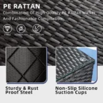 5-Piece Outdoor Patio Furniture Set, Sectional Sofa with Weather-Resistant Rattan, Ottoman, and Glass Table, Ideal for Backyard - Image 4